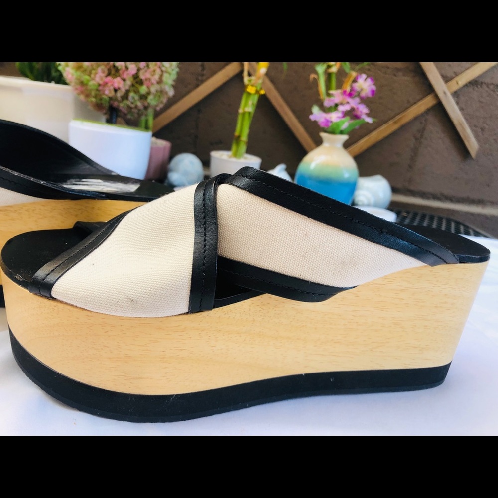 ISABEL MARANT Zerry canvas wood  platform Sandals